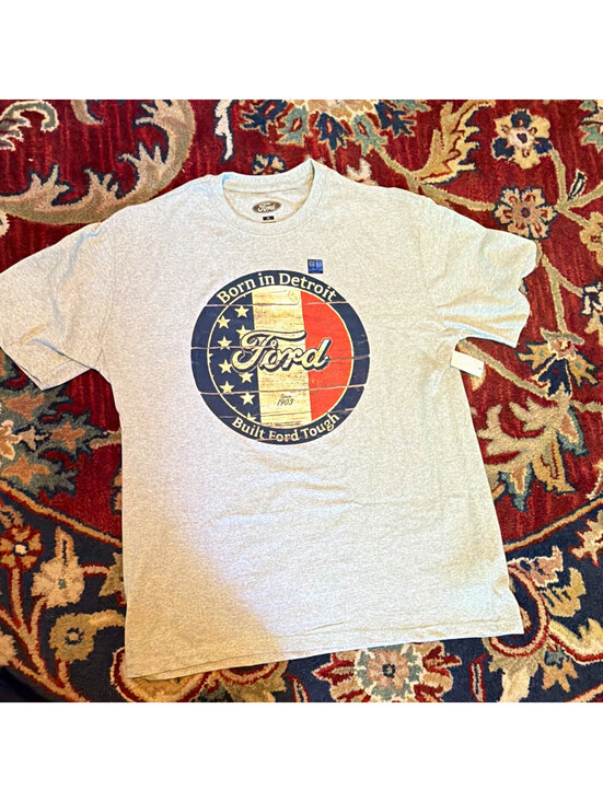 Ford Other - Ford Men’s XL Gray Crew Neck Short Sleeve Graphic T-Shirt Born in Detroit